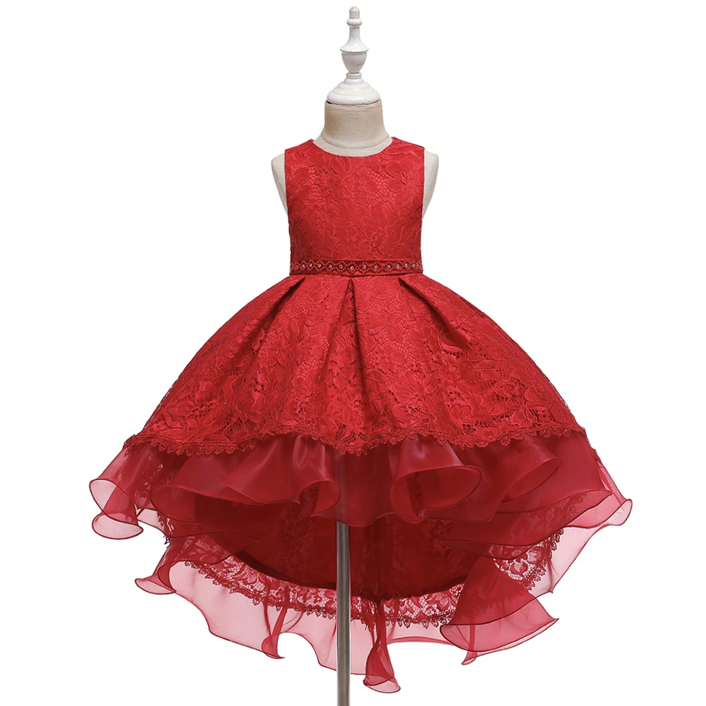 European Style Long Tail Girl Wedding Dress For Children Lace
