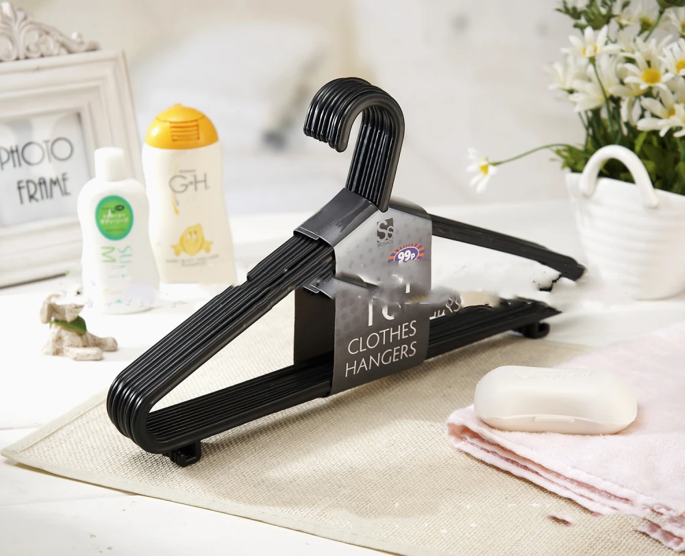 Fashion Plastic Adult Black Hanger Discount Promotion Plastic Hanger