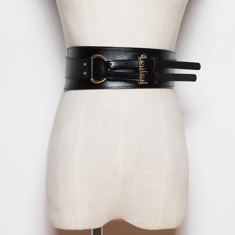 Leather Diagonal Buckle Women's Wide Girdle Women's