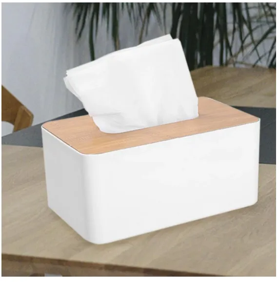 Plastic Tissue Box Waterproof Bamboo Wooden Cover Holder Kitchen