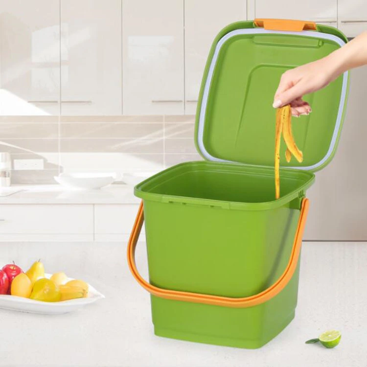 Portable Trash Can 10L Kitchen Garbage Classification Plastic Household Food Sealed Storage Bin