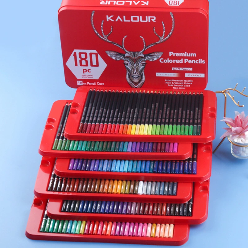 Iron Box Type Water-soluble Easy-to-color Sketch Color Lead Set