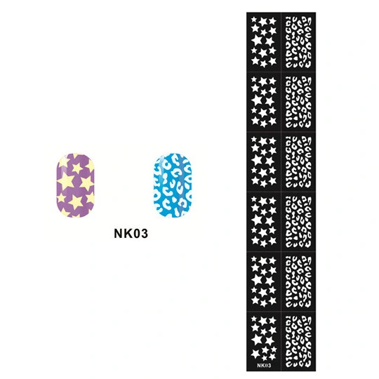 Reusable Hollow Stamping Nail Art Template Stencil Sticker Decoration