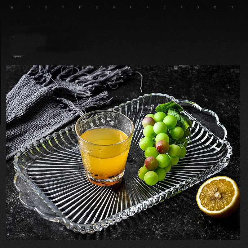 European Style Crystal Glass Rectangular Tray