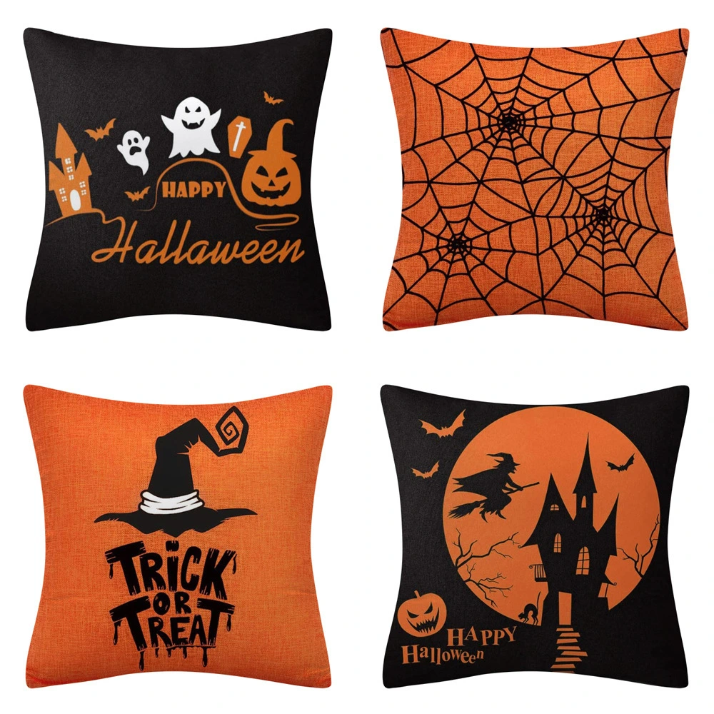 4 PCS Halloween Demon Pillowcase Cotton Cover