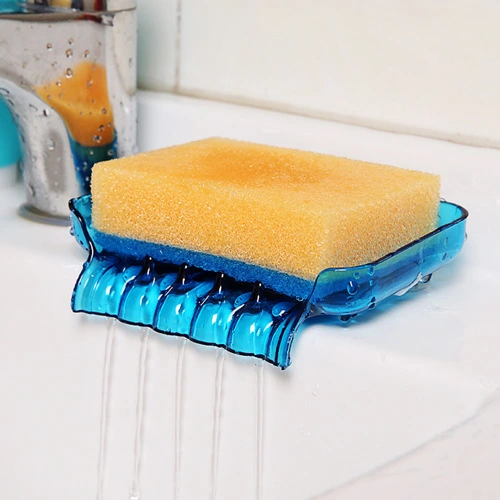 Plastic sucker drain soap dish