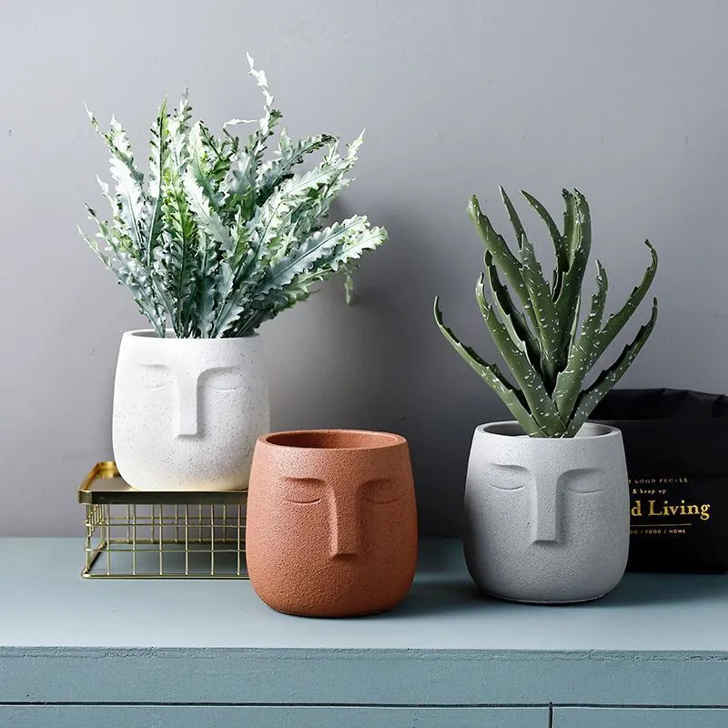 Cement flower pot