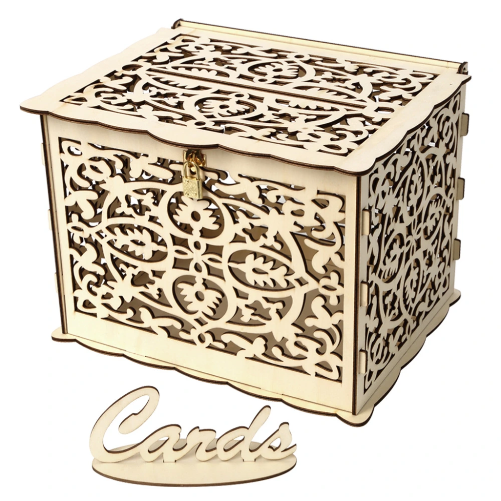 Wooden wedding card box