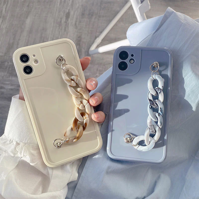 Compatible with Apple, Marble chain 12ProMax Apple iPhone11 photo frame glossy xr mobile phone case for 8p simple female