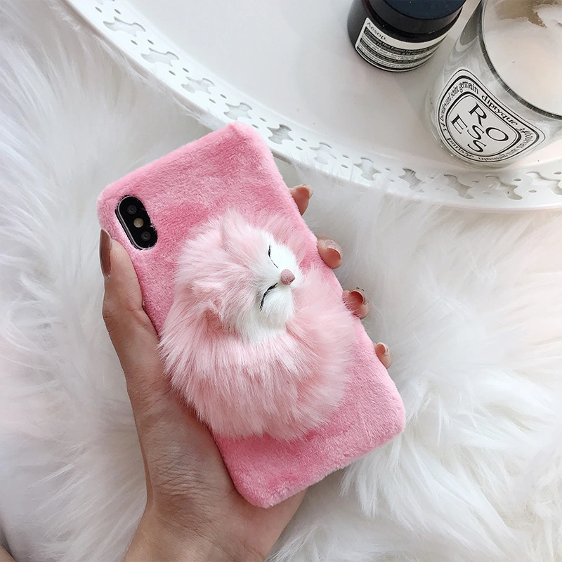 Cute Furry Hand Warmer Female Personality Creative Girl Mobile Phone Case