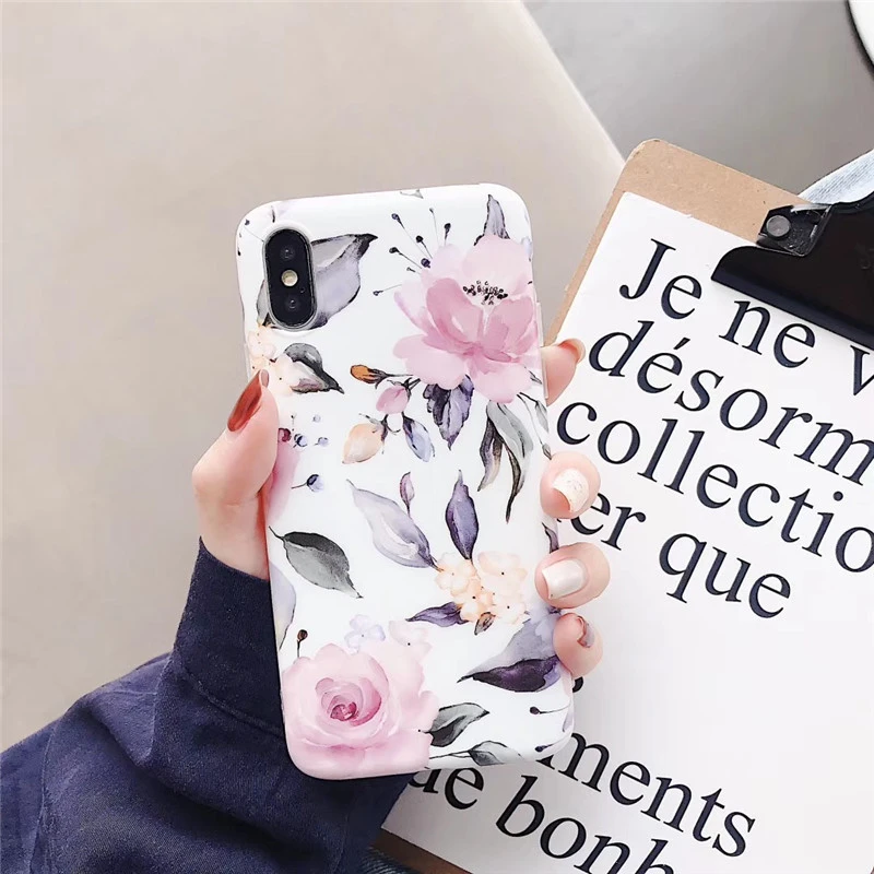 Vintage watercolor flower phone case