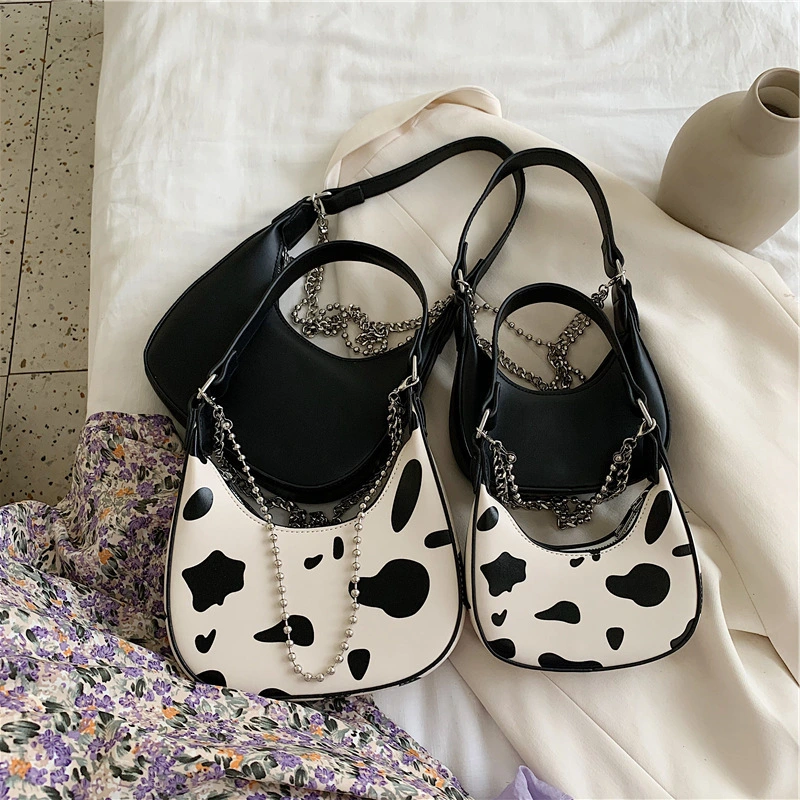 New trendy casual cow pattern chain shoulder bag