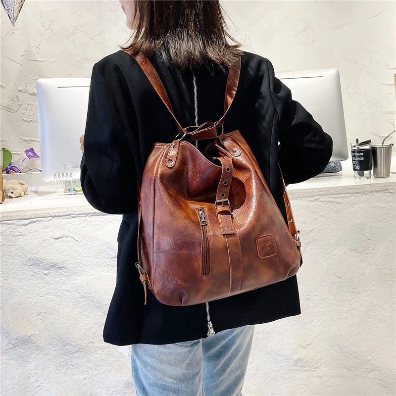 Vintage Bucket Bag Popular Handbag Large Capacity Travel Bag