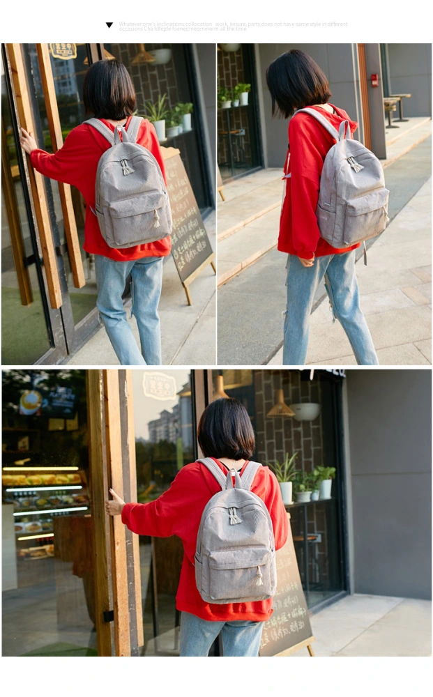 Personalized Corduroy College Style Backpack