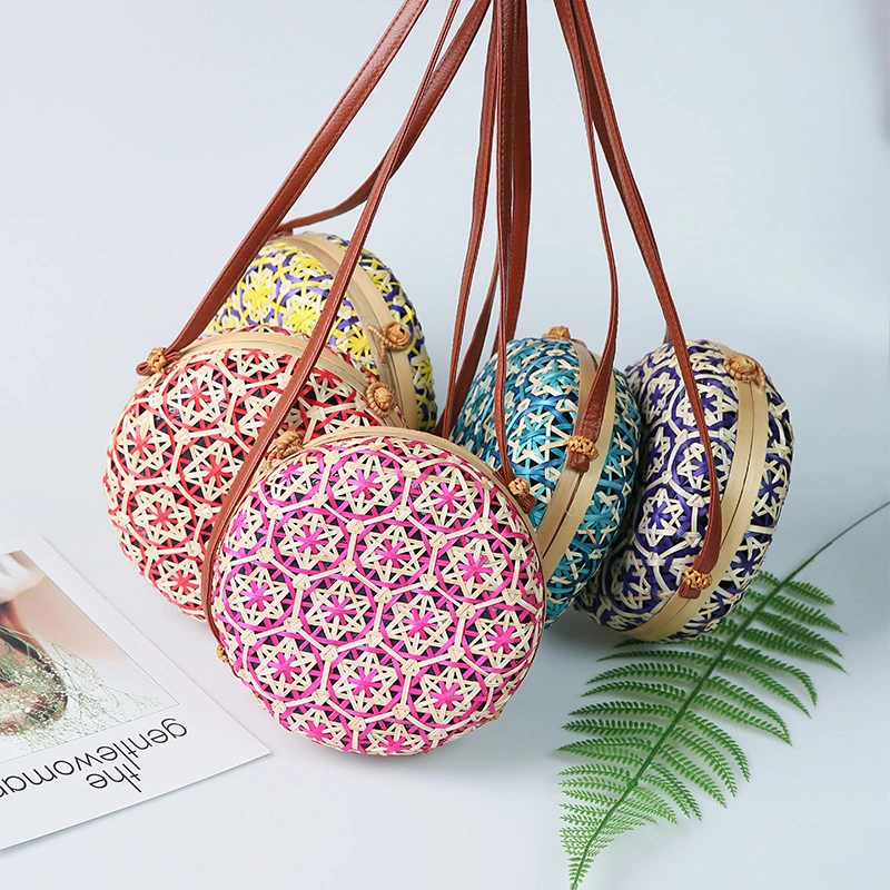 Handmade Bamboo Woven Circular Woven Bag