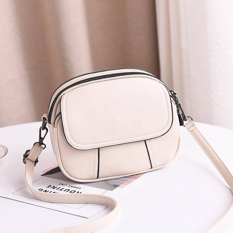 The New One-Shoulder Messenger Bag Fashionable Multi-Layer Soft Leather