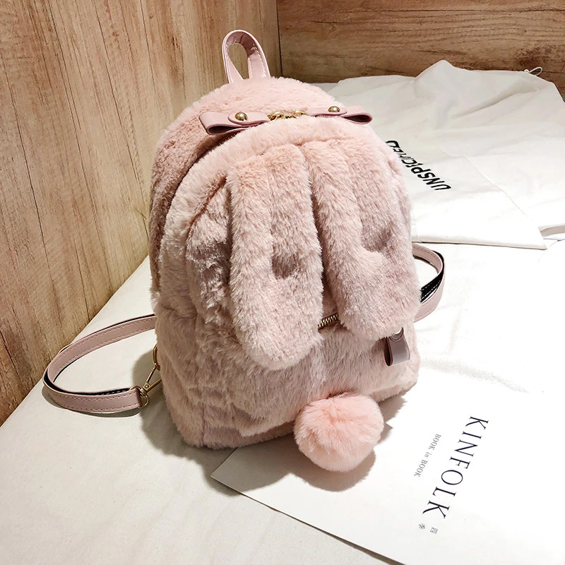 Plush Bunny Cute Animal Girl Backpack