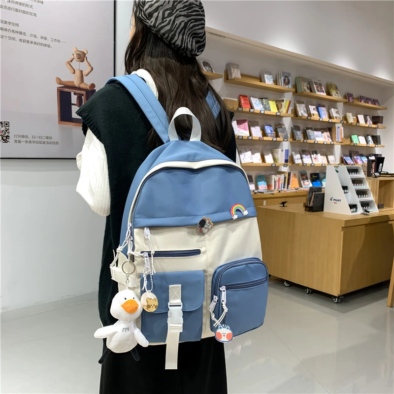 Simple And Trendy Schoolbag Girl On Campus