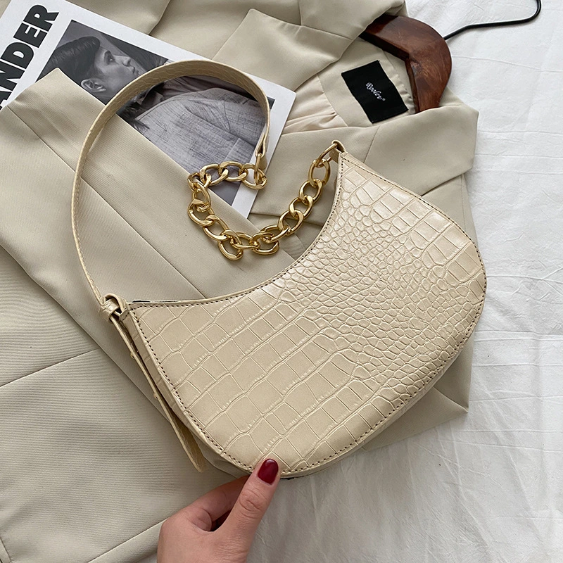 Trendy Casual French Underarm Bag Fashion Texture Chain Shoulder Bag