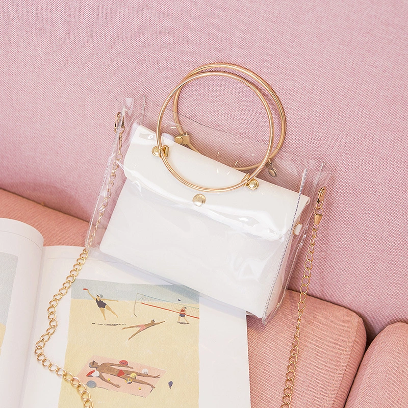All-match Jelly Transparent Picture Package Gift Chain Shoulder Bag Messenger Portable Female Bag