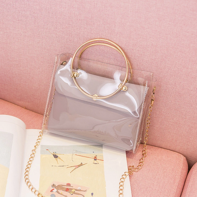 All-match Jelly Transparent Picture Package Gift Chain Shoulder Bag Messenger Portable Female Bag