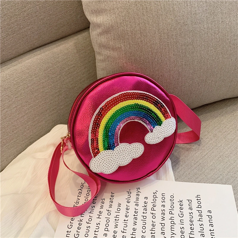 Cute Kids Girls Cartoon Rainbow Print Purses 