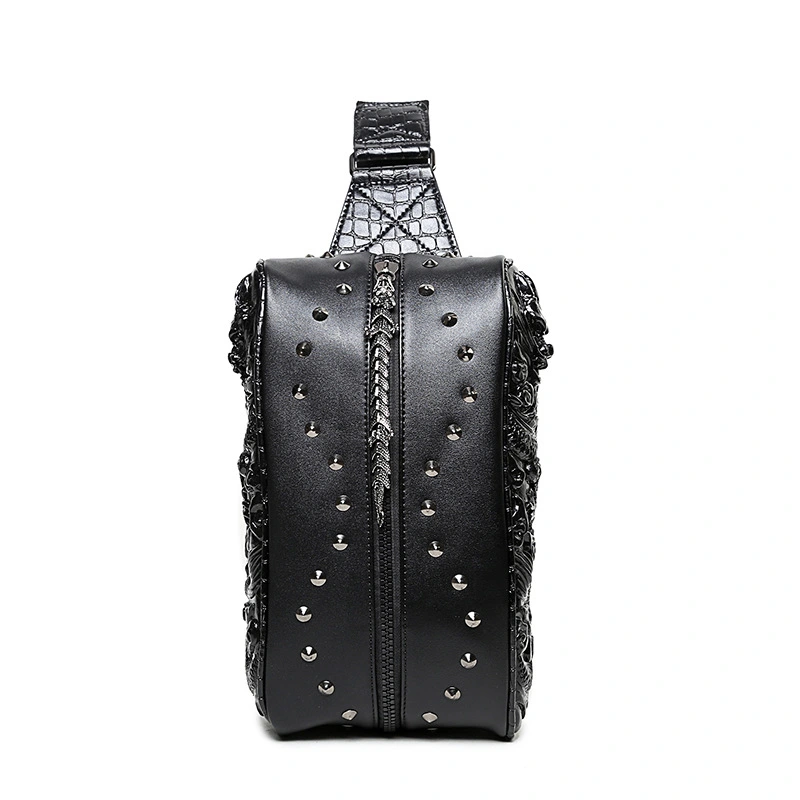 Shoulder Bag Chinese Dragon Crossbody Brand Rivet Pu Men'S Bag