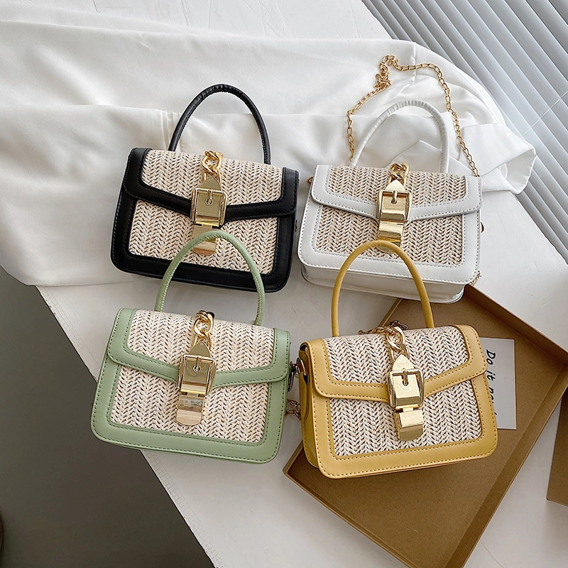 Women'S Ins Straw Woven Portable Small Bag