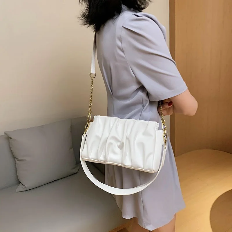 Fold Cloud Underarm Bag Female New Korean Niche Design Ins Beautiful Messenger Handbag