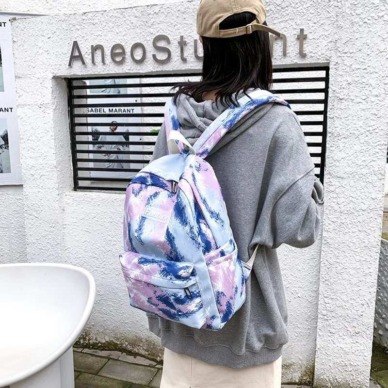 Schoolbag Female Korean High School Harajuku Tie-dye Backpack