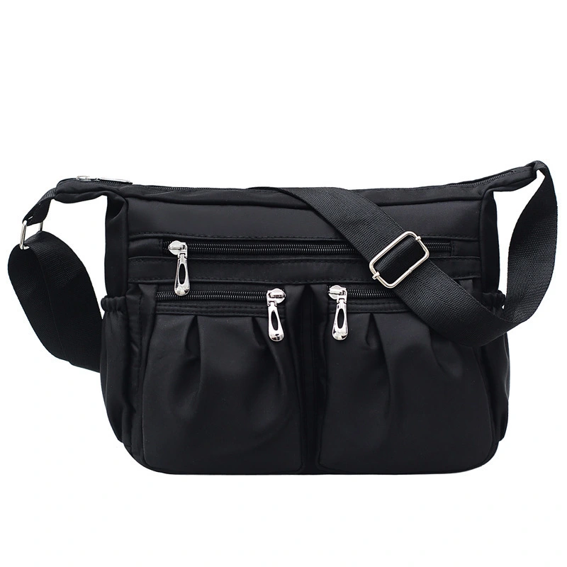 Double Pocket Nylon Diagonal Women's Bag Multi Pocket Shoulder Bag