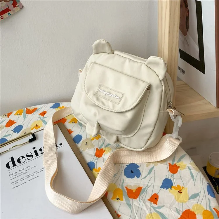 Vintage Feeling Funny Personality Cute Cartoon Bear Shape Soft Girl Student Messenger Bag Small Bag