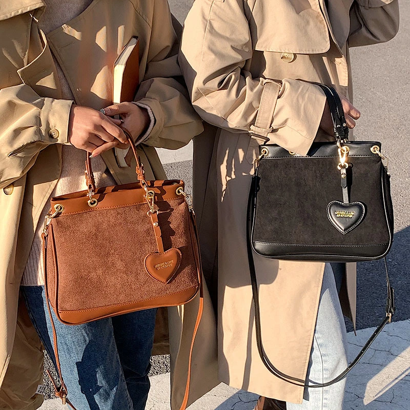 Winter Frosted Handbag Pure Color Trend Daily Commute