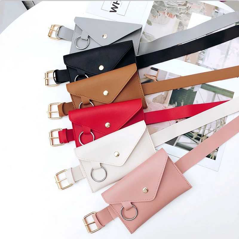 Shoulder Messenger Bag Triangle Big Ring Belt Envelope Bag Waist Bag