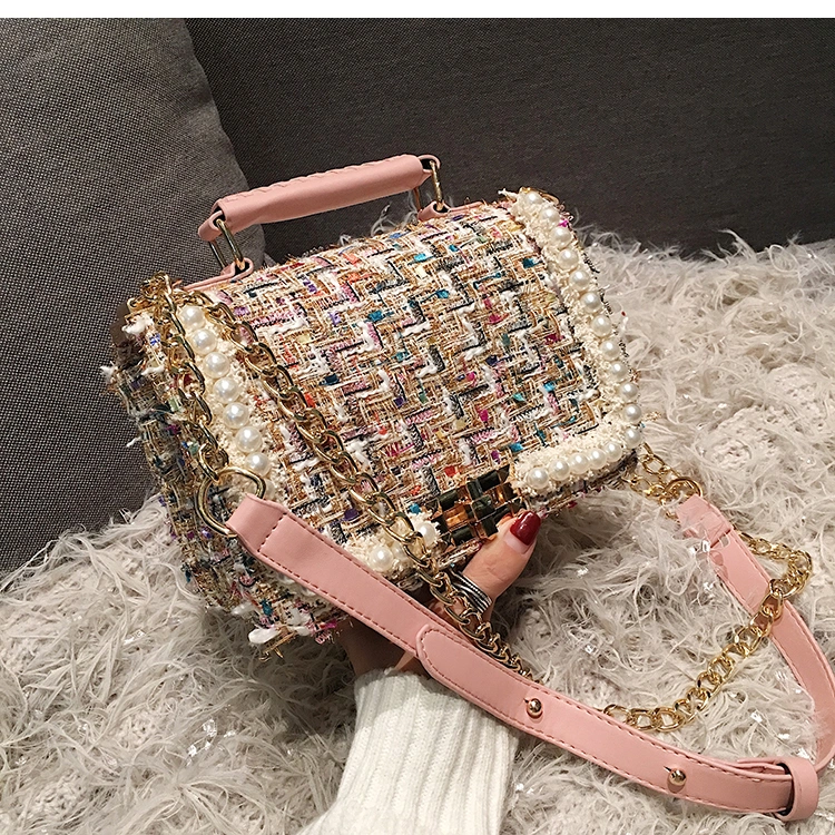 Chain bag pearl fashion small square bag