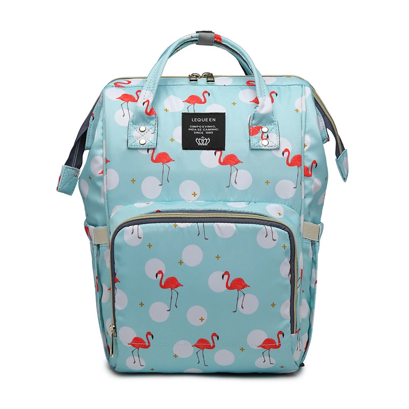 Flamingo Print Backpack Mother and Baby Bag