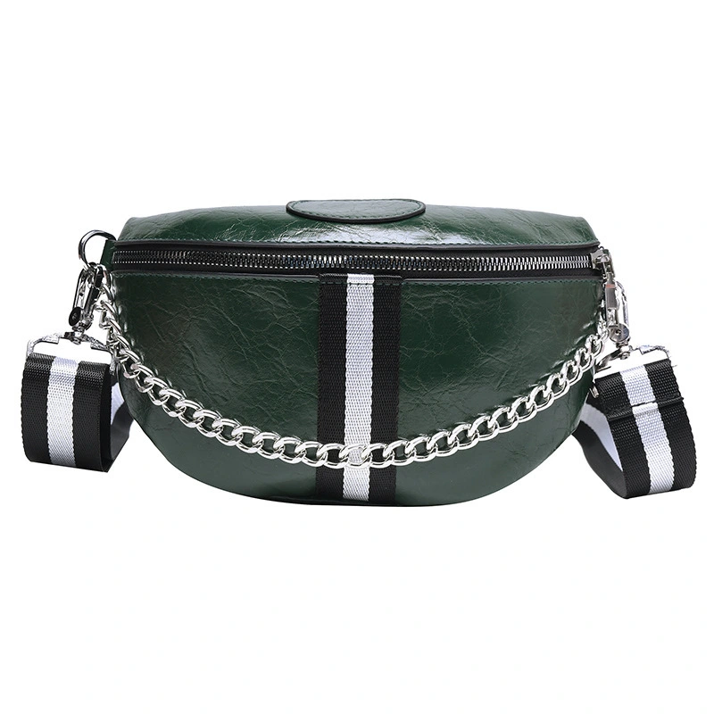 Simple Chain Bag Wide Shoulder Strap Chest Bag Waist Bag