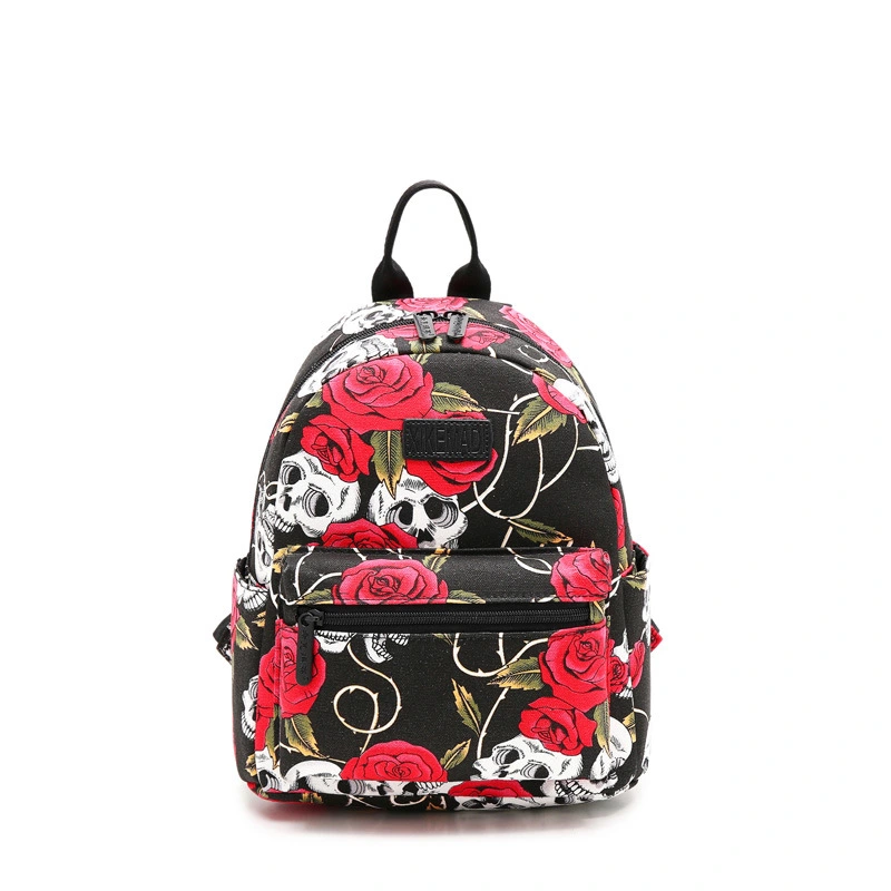 Printed canvas backpack