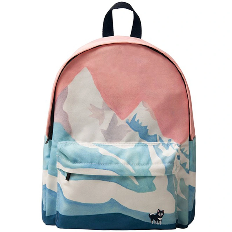 Embroidered print backpack