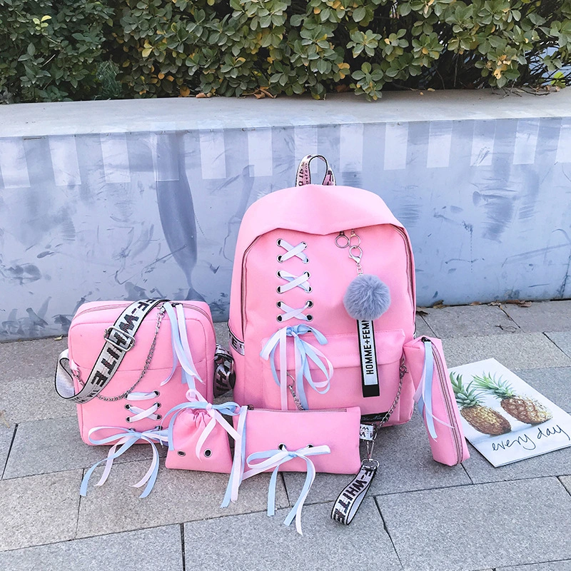 Five-piece literary schoolbag