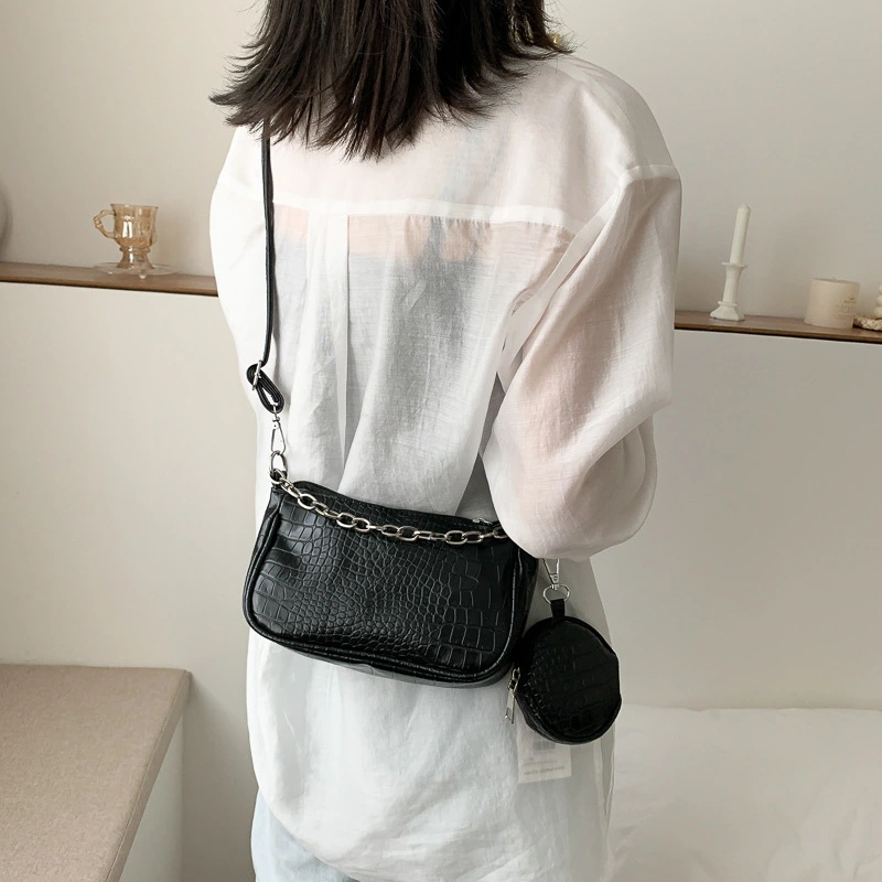 Wide shoulder strap picture-mother crossbody bag