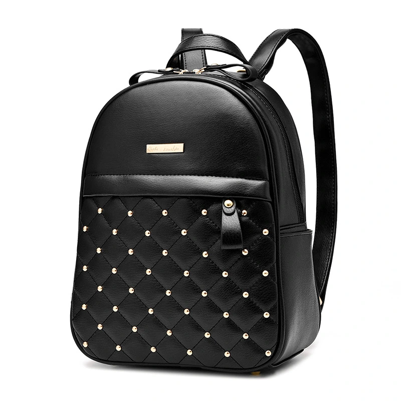 Female Bag Rivet Backpack European Fashion College