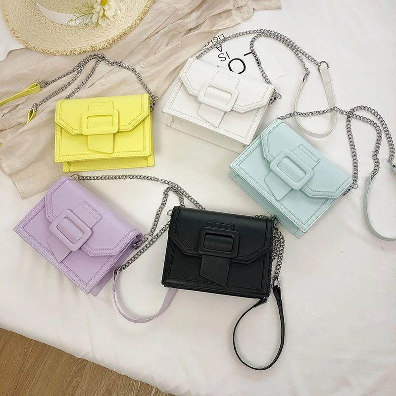 Chain shoulder diagonal candy color bag