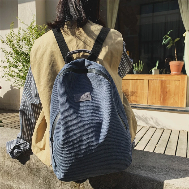 Simple And Fashionable Women's Corduroy Backpack