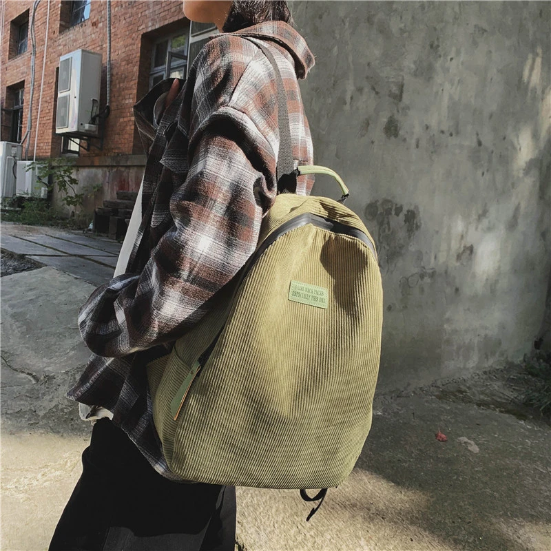 Simple And Fashionable Women's Corduroy Backpack