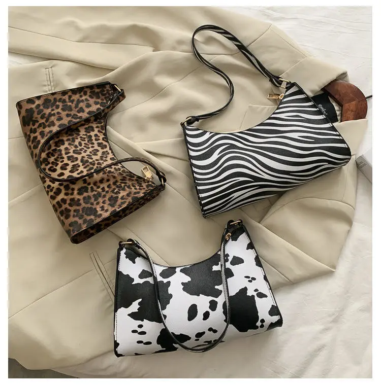 Leopard cow print underarm bag