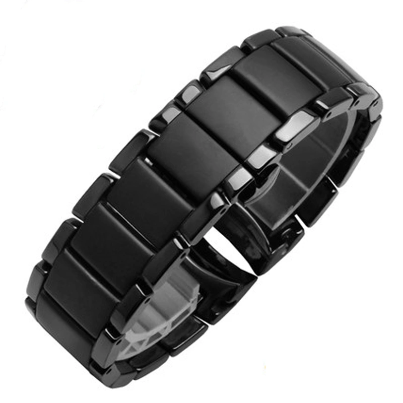 Ceramic Watch With Frosted Wristband Black Glossy Sports Bracelet