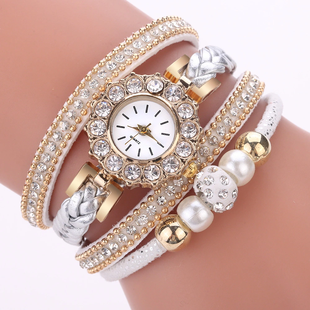 Personality pearl diamond quartz watch