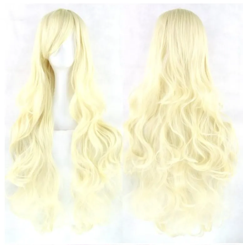 New Style Female Oblique Bangs Multicolor 80 Cm Wig Chemical Fiber Wig Cover