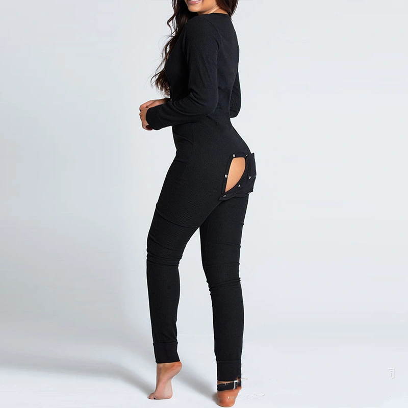 European And American Sexy Long-sleeved One-piece Trousers